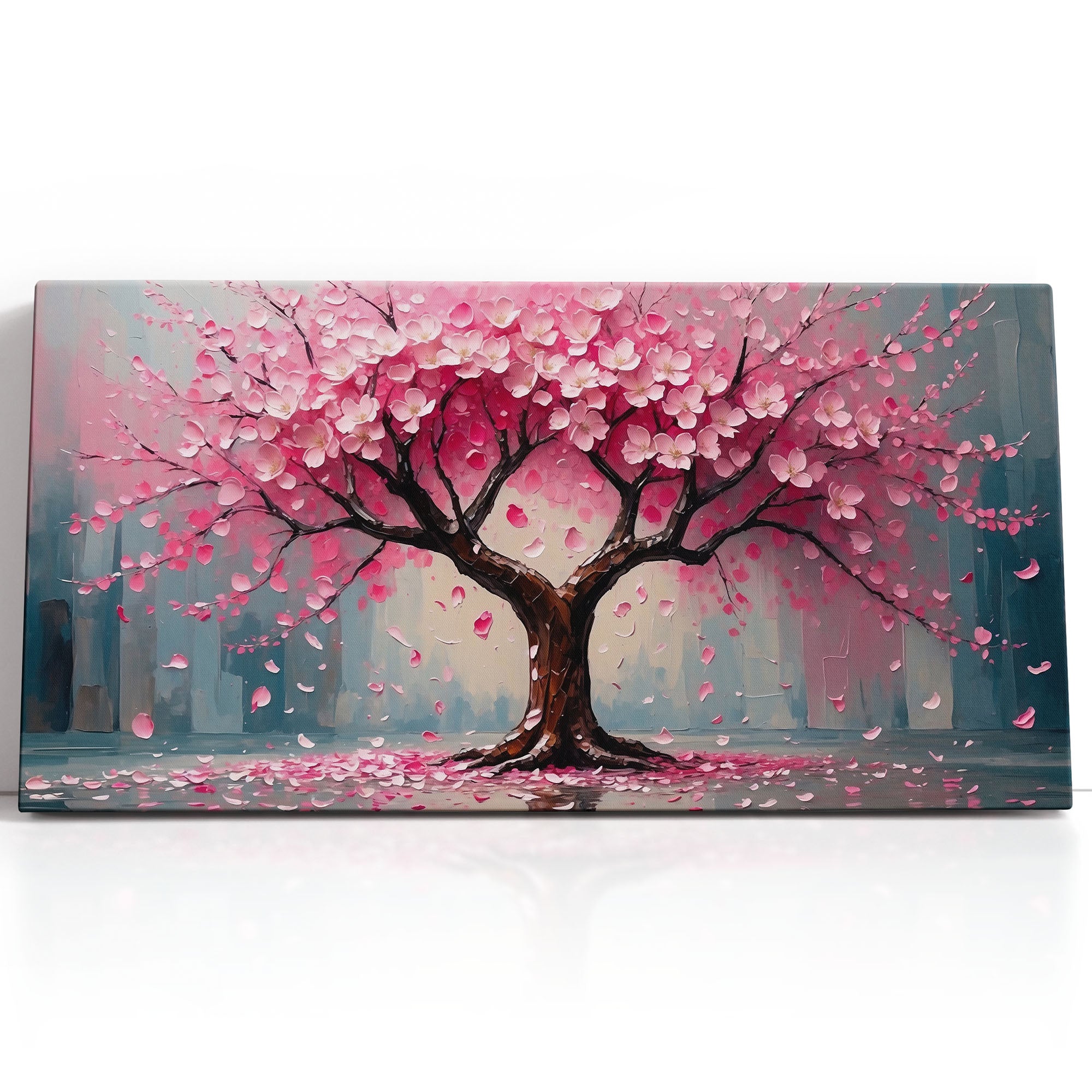 Panoramic Pink Floral Tree Wall Art