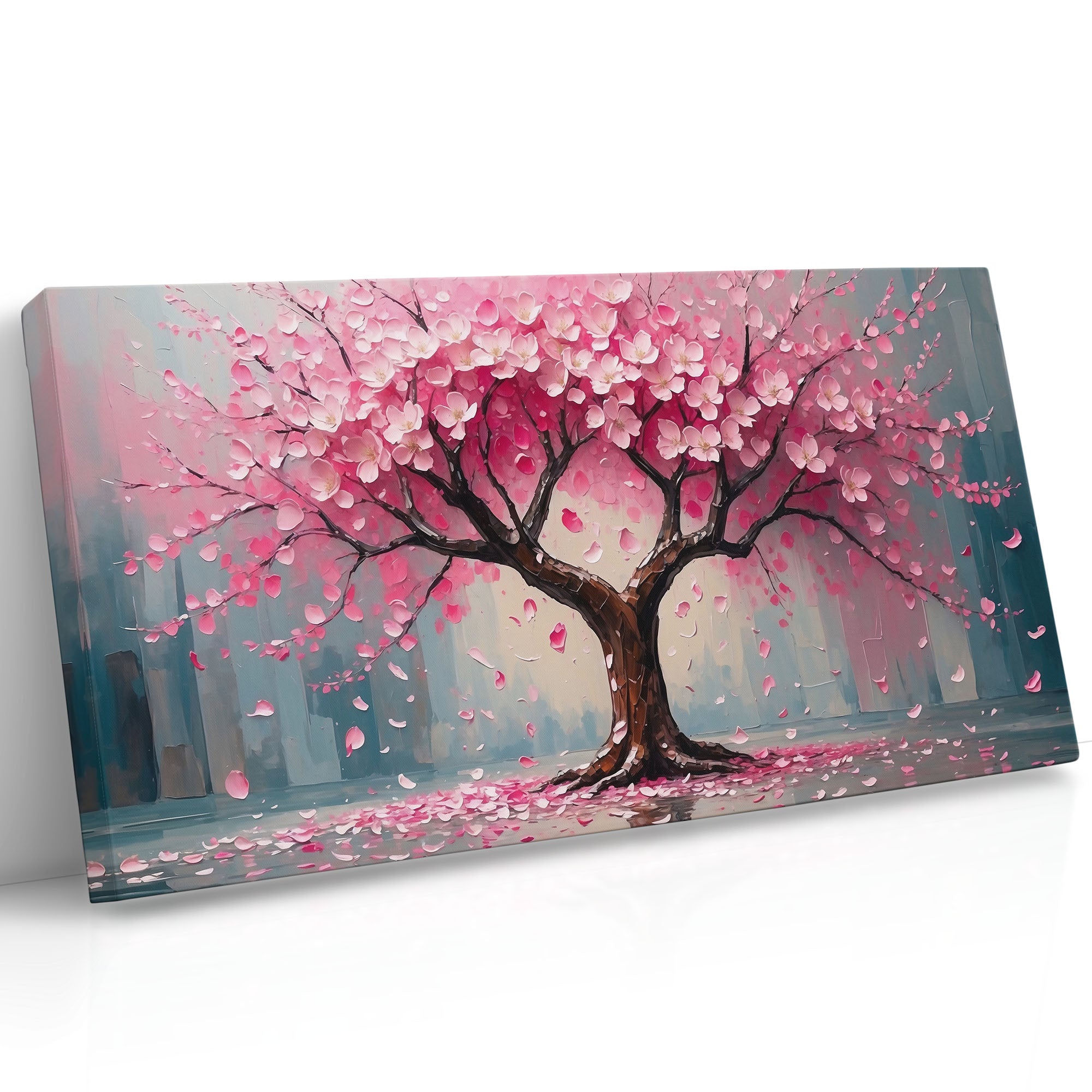 Panoramic Pink Floral Tree Wall Art