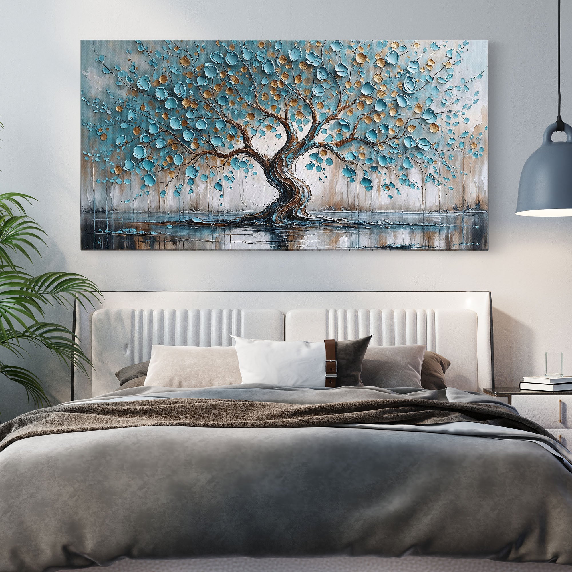 Blue & Gold Tree of Life Art
