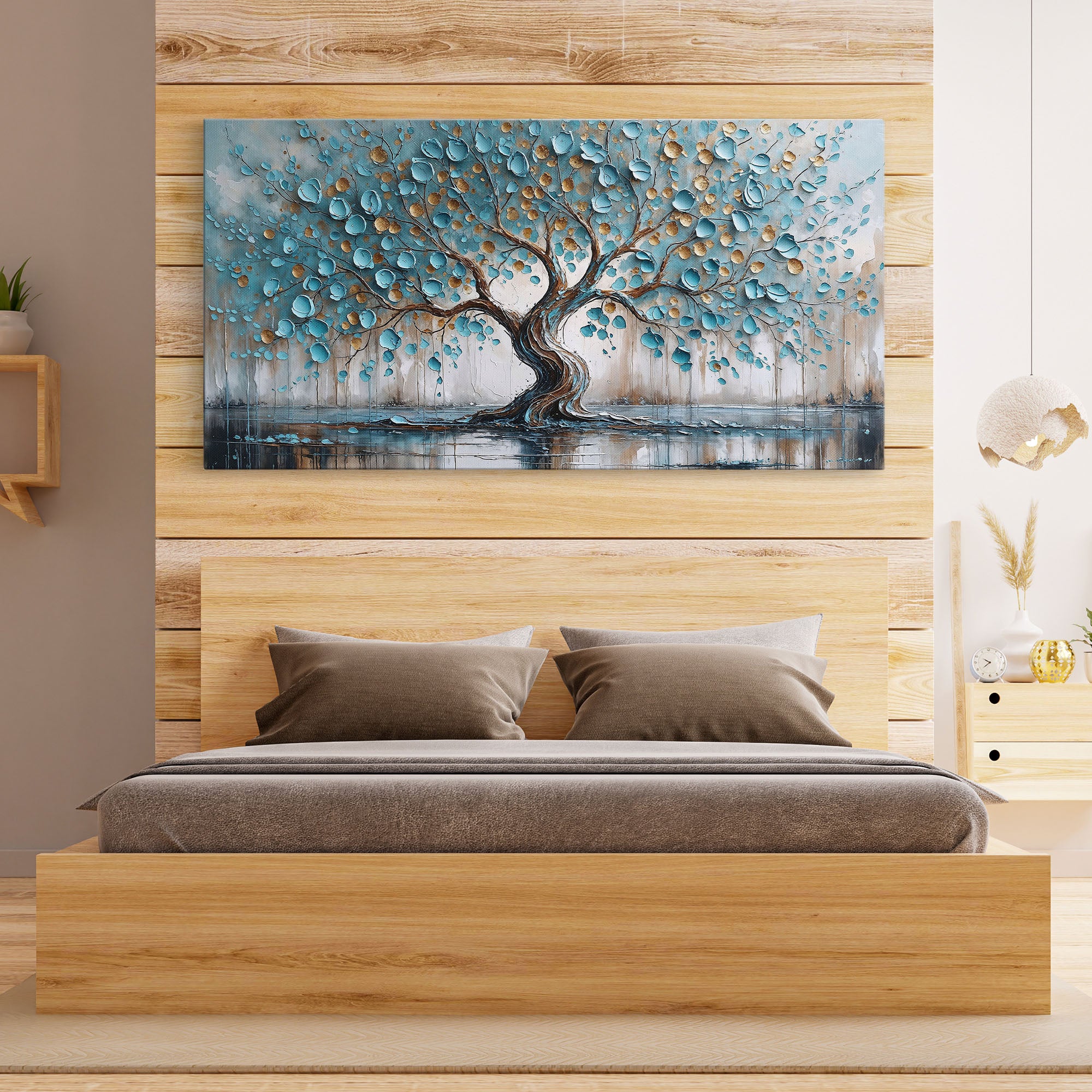 Blue & Gold Tree of Life Art