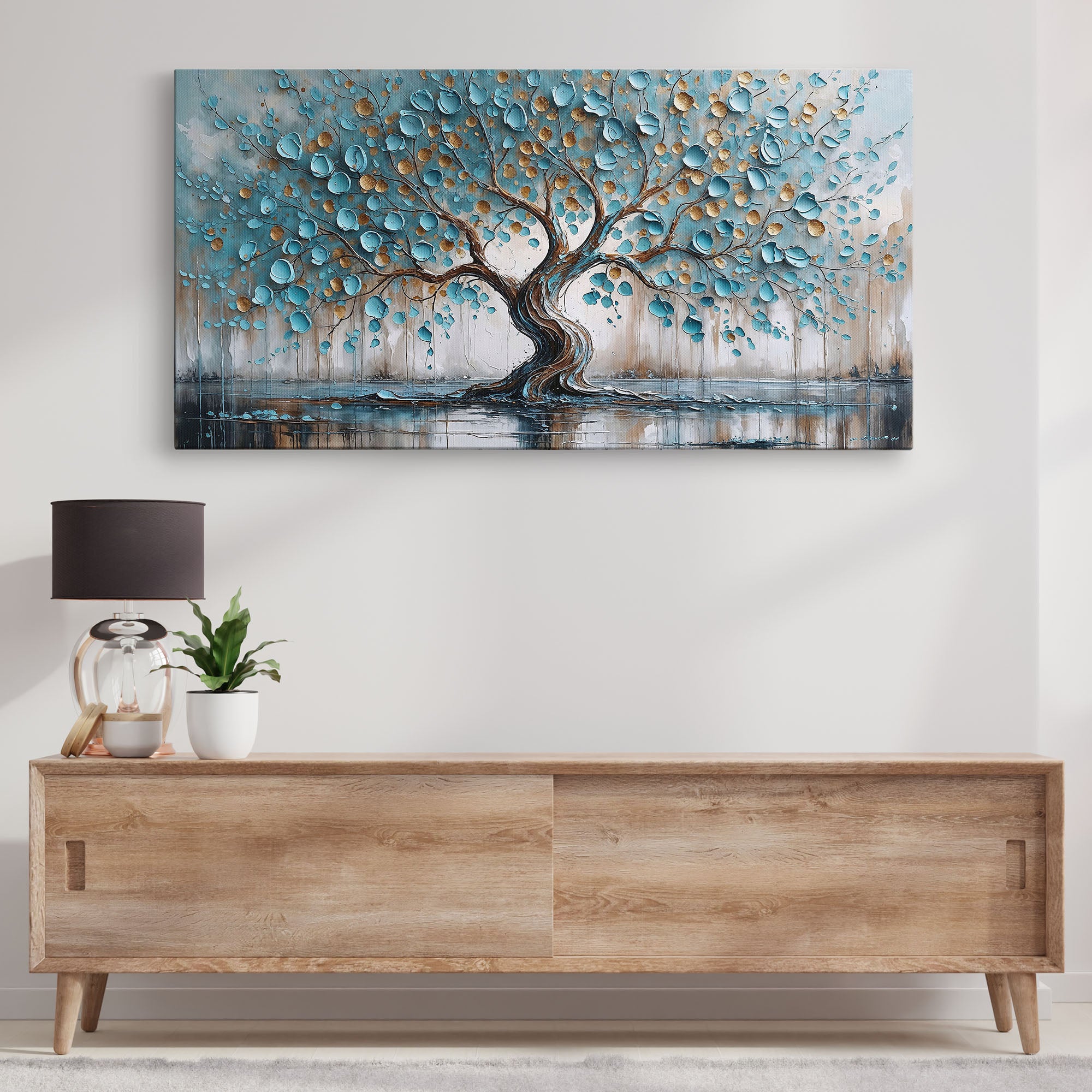 Blue & Gold Tree of Life Art