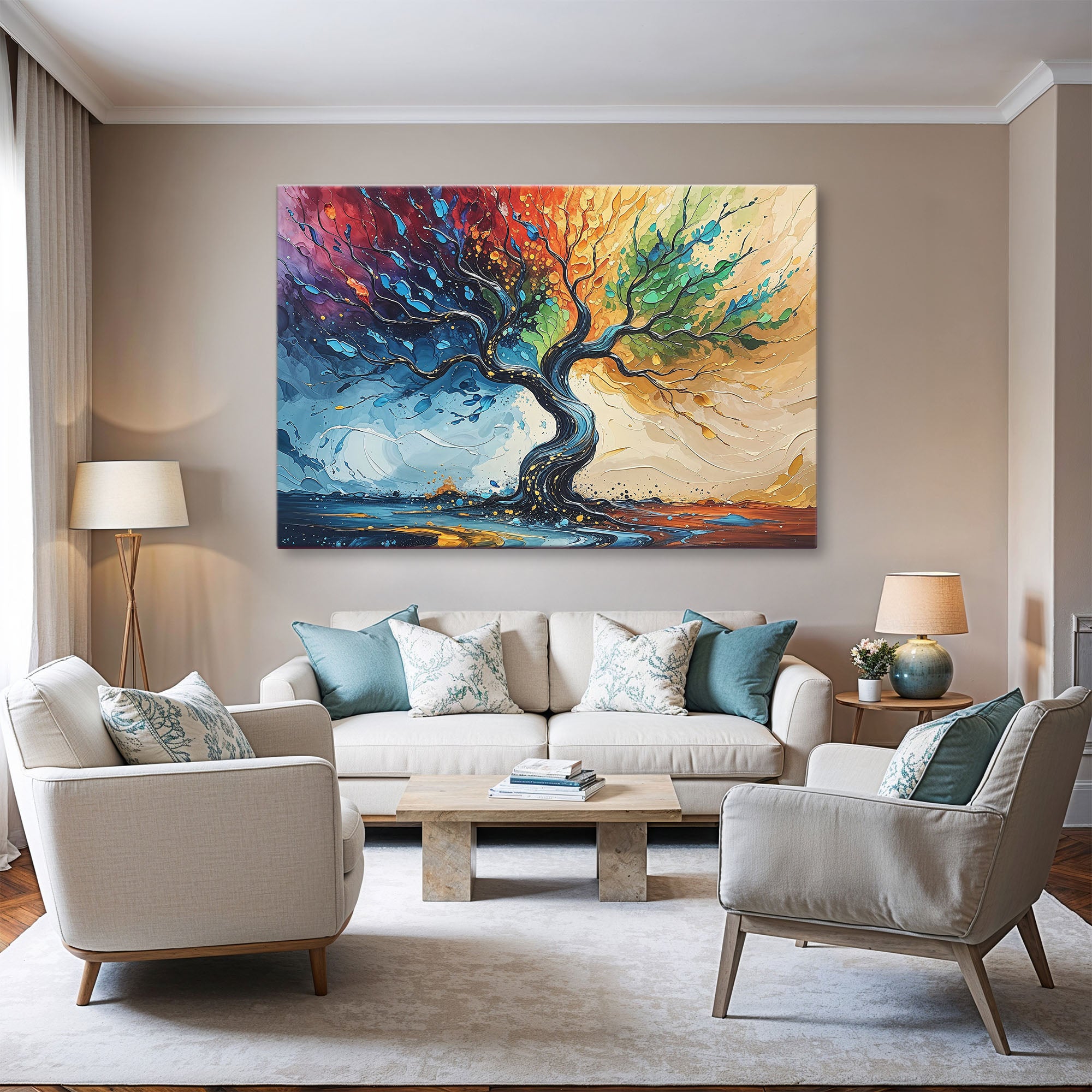 Chakra-Inspired Tree of Life Canvas