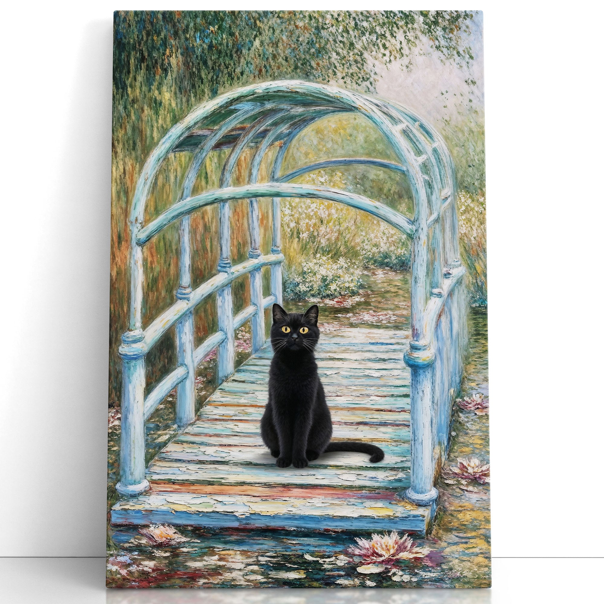Black Cat Japanese Bridge Art