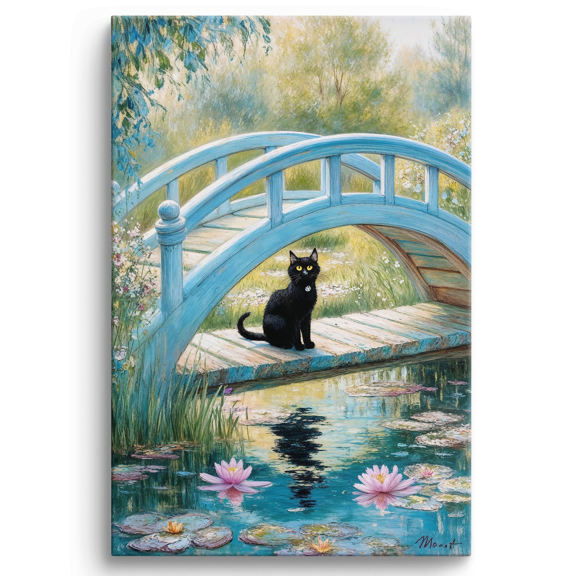 Cat Monet Waterlily Art