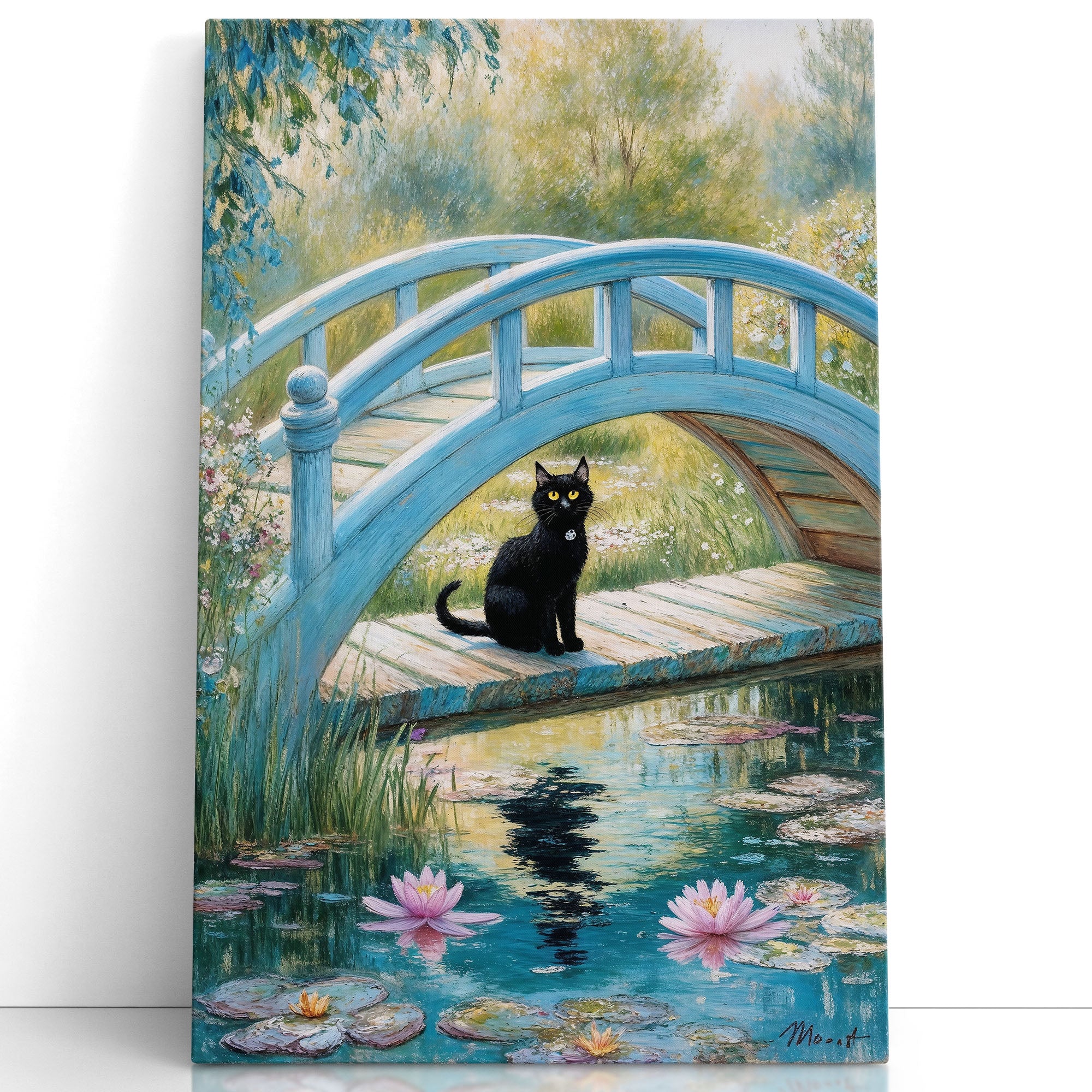 Cat Monet Waterlily Art