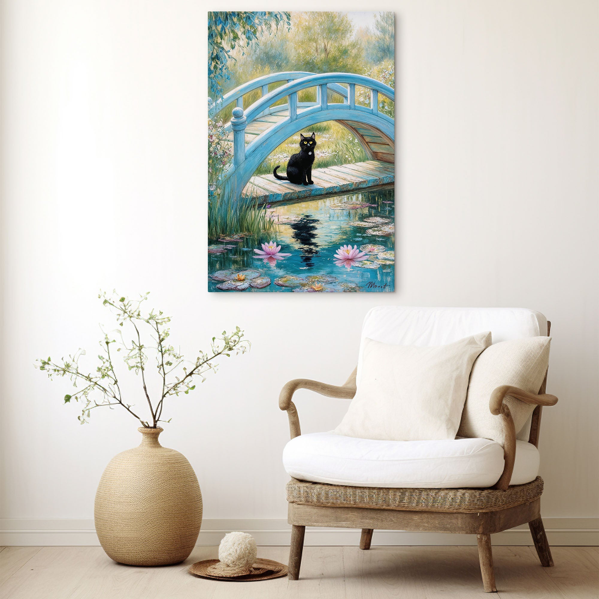 Cat Monet Waterlily Art