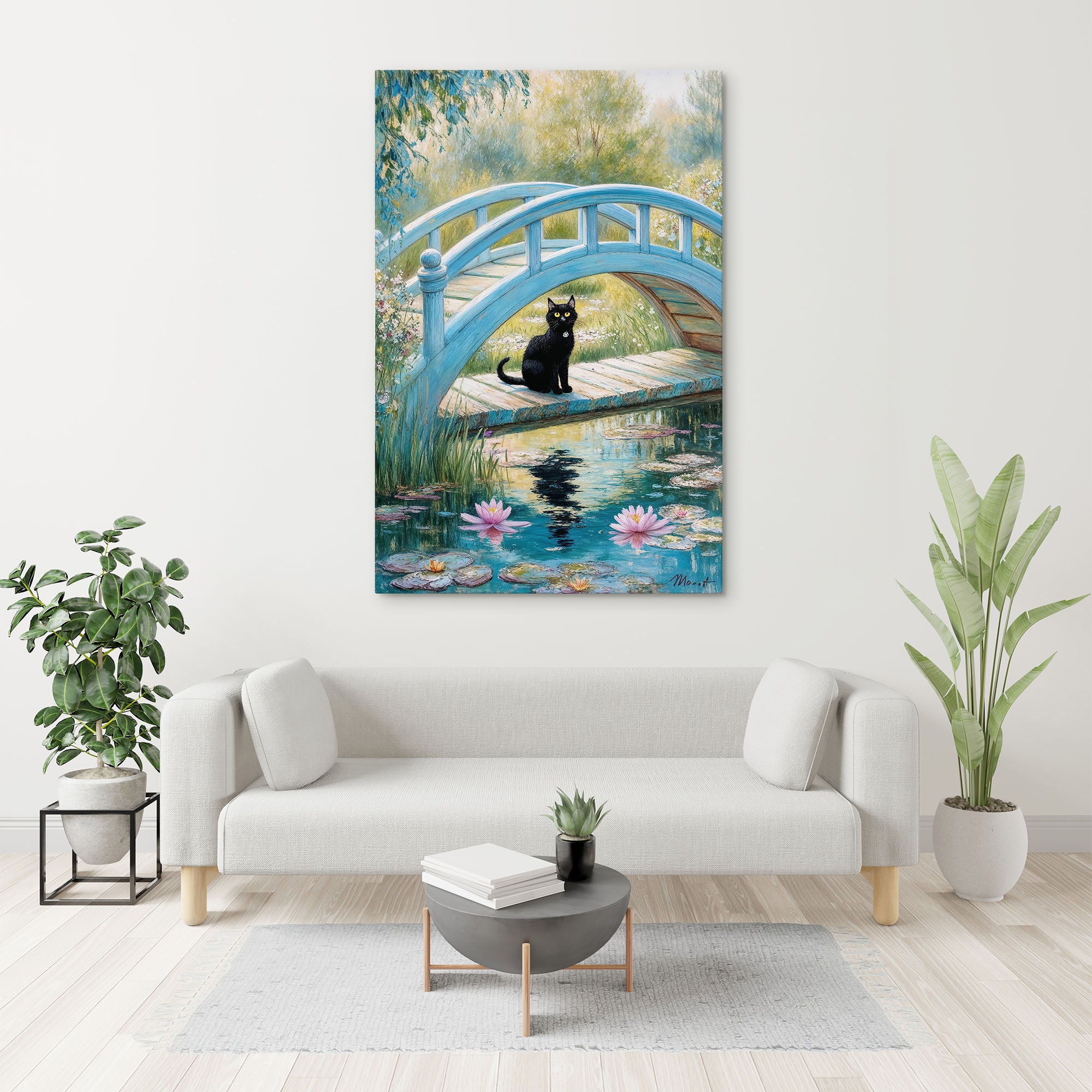 Cat Monet Waterlily Art