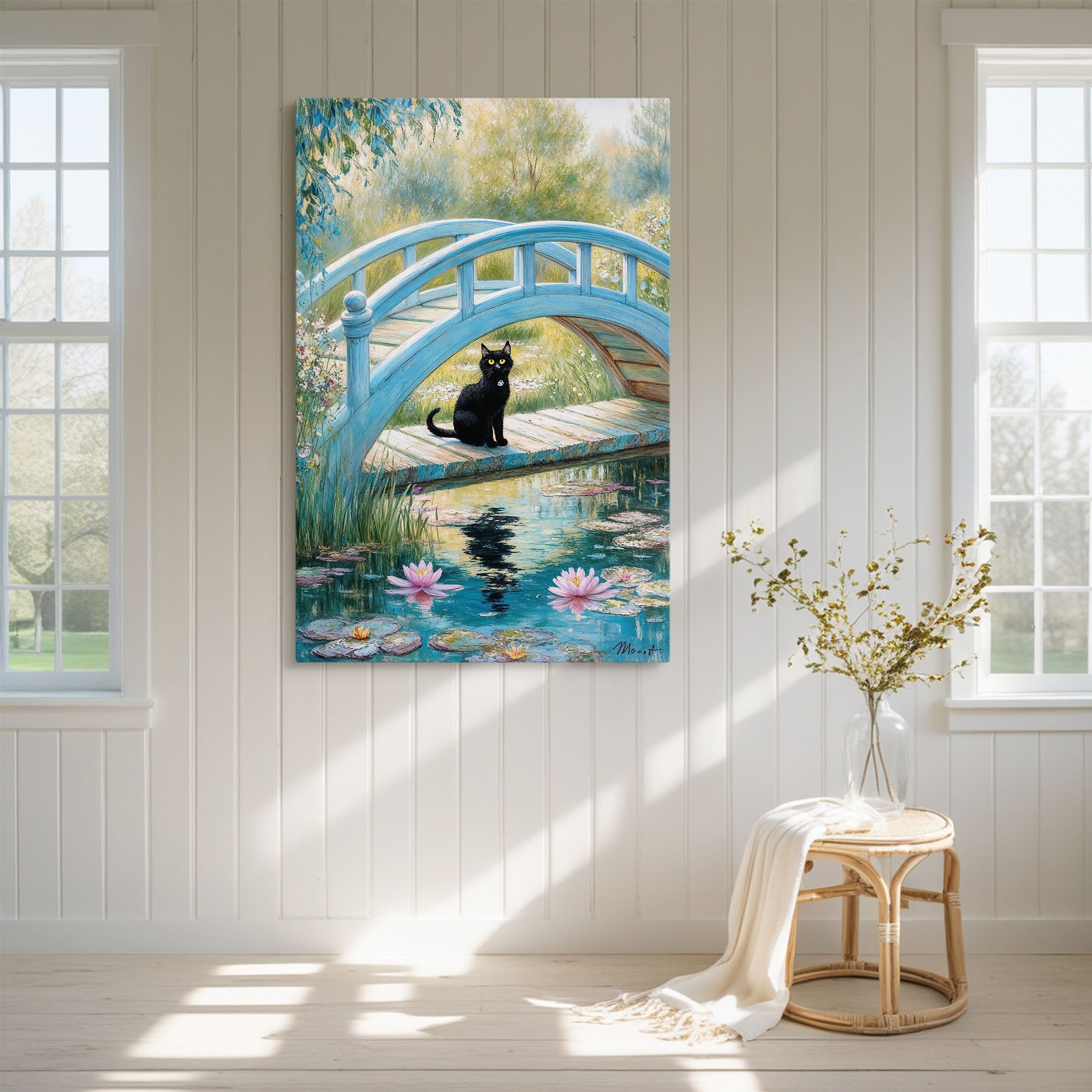 Cat Monet Waterlily Art
