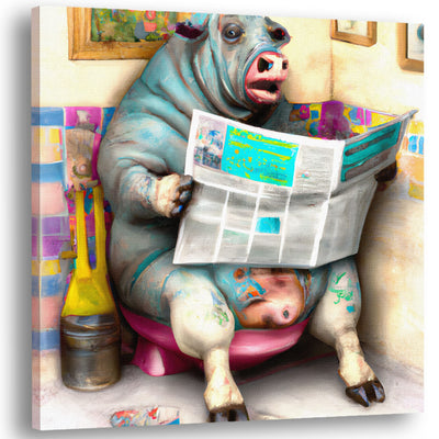 Funny Pig Bathroom Wall Art